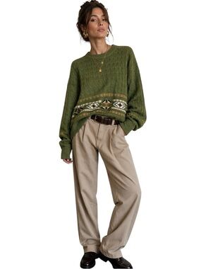 CACHAREL VINTAGE WOOL BLEND GRANDPA SWEATER